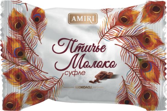 Қандҳои суфле бо таъми шоколад «Птичье молоко»